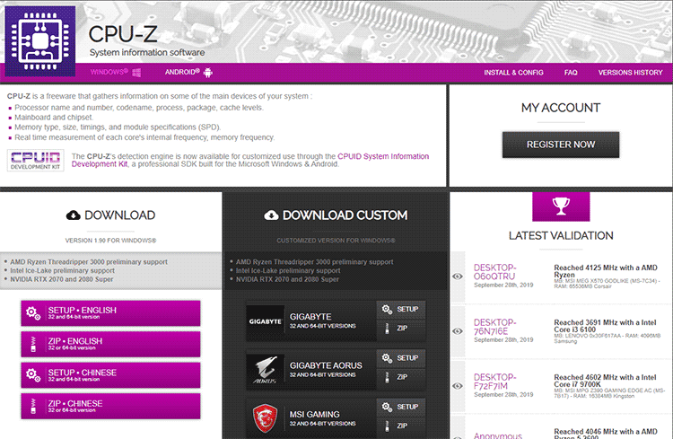 Cpu Z Homepage